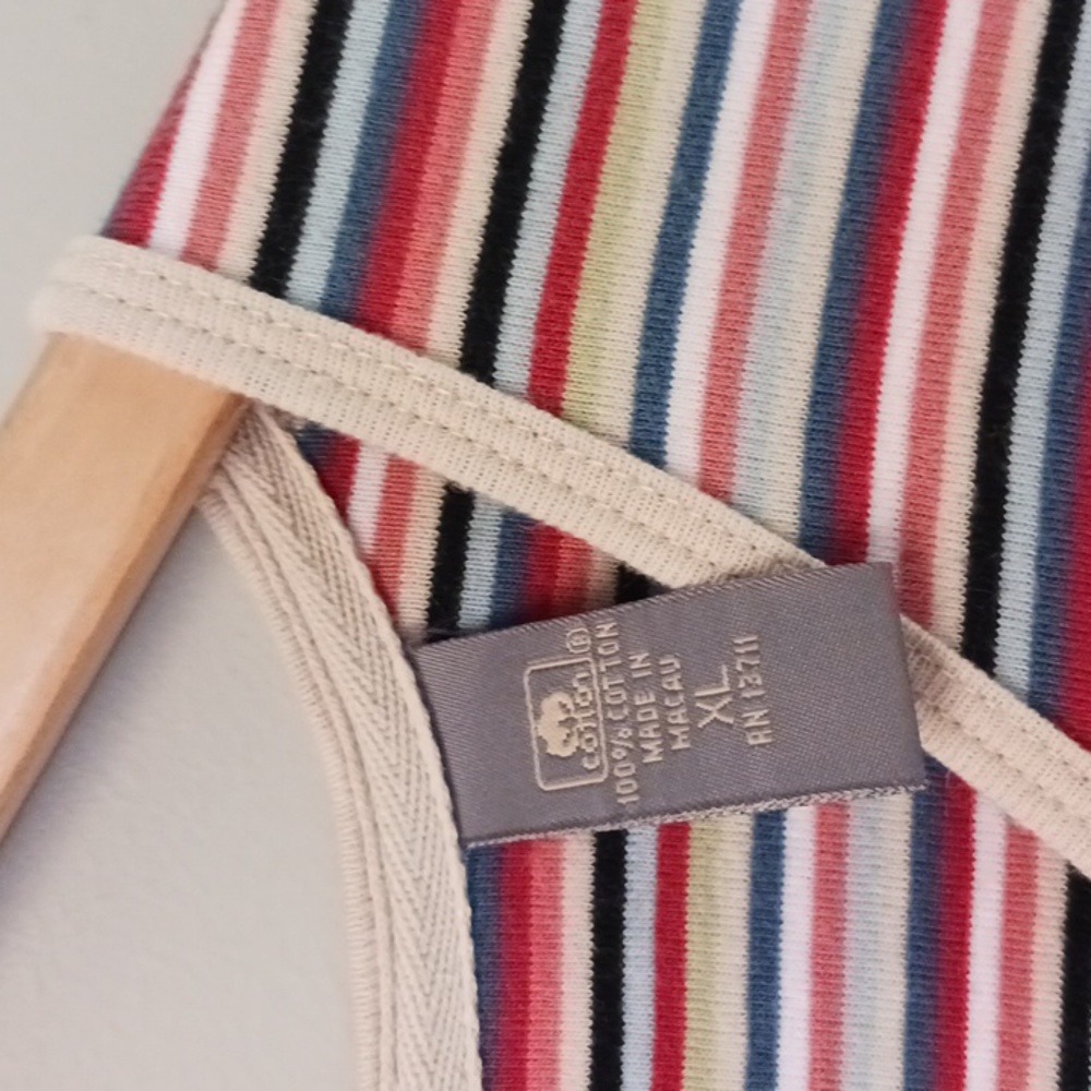 Kate Hill V- Neck Cotton Striped Short Sleeve T-shirt Size XL - Picture 5 of 10